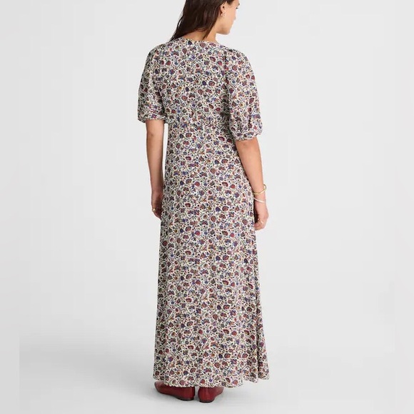 Puff-Sleeve Empire Maxi Dress Madewell Sz 2 - Picture 3 of 7